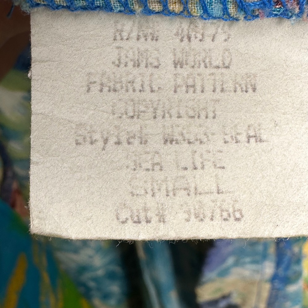 Jams World Sea Life 90s Vintage Sleeveless Maxi Dress Multi-Color Button Front S - Picture 8 of 16